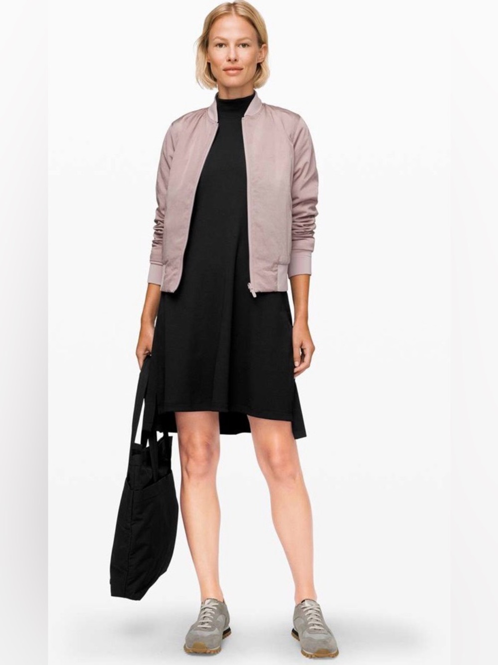 New Lululemon Sleeveless Gone for the Week Mock-Neck Above Knee Black Dress XS